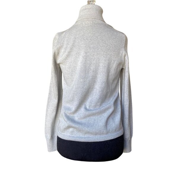 Ann Taylor Grey Pullover Turtleneck Knit Sweater 100% Merino Wool Women's Small - Picture 2 of 5